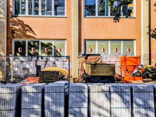 Baustelle, Ackerstraße, Mitte, Berlin, Juli 2024