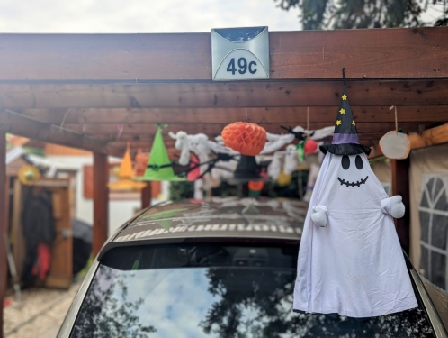 Halloween, Kleingartenanlage Bornholm, Prenzlauer Berg, Berlin, Oktober 2023