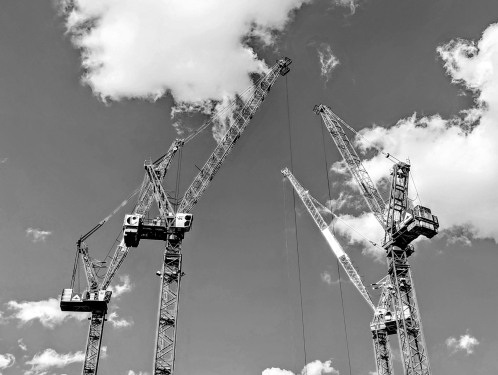 Kräne, Alexanderplatz, Mitte, Berlin, Juni 2024