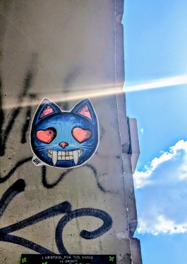 Lachende Katze, Paste-up, Pappelallee, Prenzlauer Berg, Mai 2024