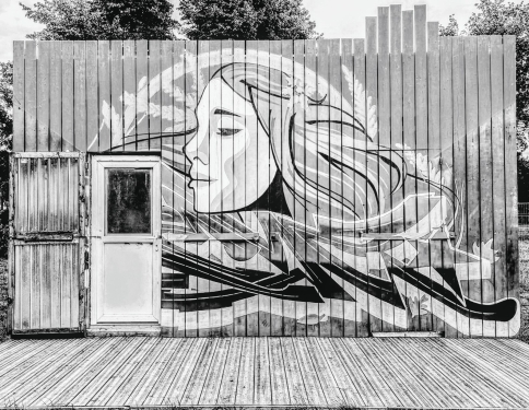 Urban Art, Volkspark Friedrichshain, Friedrichshain, Berlin, Juli 2024