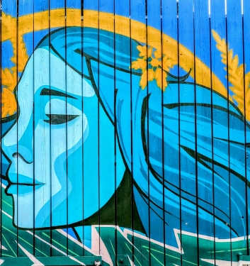 Urban Art, Volkspark Friedrichshain, Friedrichshain, Berlin, Juli 2024