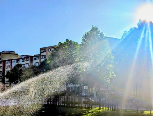 Wasserstrahl, Gedenkstätte Berliner Mauer, Mitte, Berlin, Mai 2024_1
